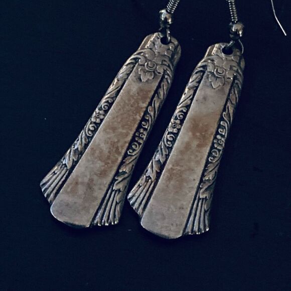 Vintage Flatware Silver Spoon Earrings - Picture 2 of 3